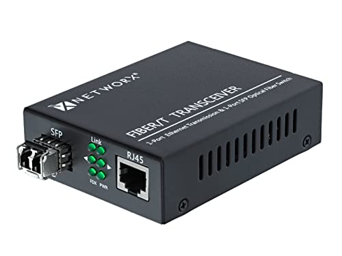 Networx Gigabit Ethernet Fiber Media Converter, UTP auf 1000Base-LX – LC Singlemodefasern, 20 km, 1310 nm von Networx®