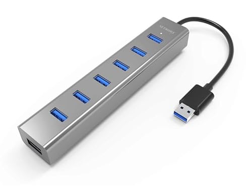 Networx 7-Port-USB-Hub, USB 3.0 auf 7X USB 3.0, Aluminium, Space grau von Networx