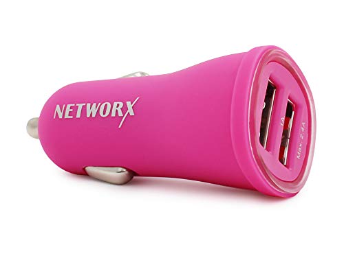 Networx Fancy KFZ-Ladegerät, 2x USB, mit Smartchip, pink von Networx