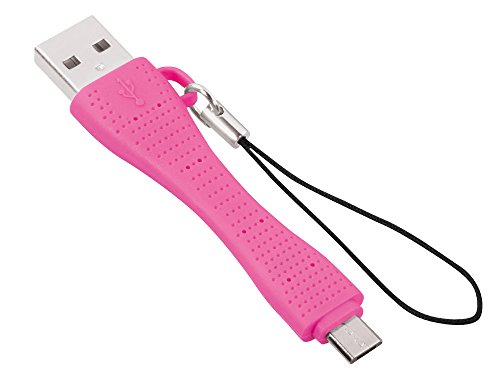 Networx Tiny Daten-und Ladekabel Micro-USB auf USB Mikro-USB Stecker auf USB-Stecker für Smartphones (z.B. Samsung Galaxy S7, Huawei P8lite), Lautsprecher, Festplatten uvm. 7,5cm Pink von Networx