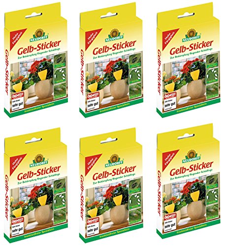 6 x 10 (60 Stk) Neudorff Gelb-Sticker Gelbtafel Klebefalle Insektizidfrei von Neudorff