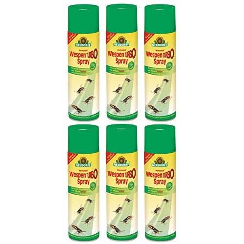 GARDOPIA Sparpaket: 6 x 500 ml Neudorff Permanent Wespen TURBOSpray Wespenspray + Gardopia Zeckenzange mit Lupe von Neudorff