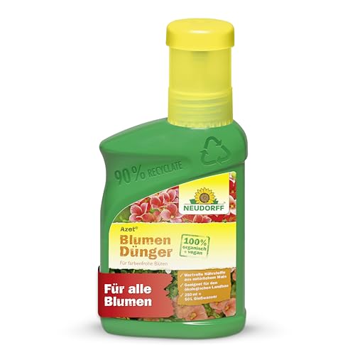 Neudorff Azet BlumenDünger - 100% natürlicher Bio Dünger für üppig blühende Blumen im Garten, Zimmer oder auf dem Balkon, 250 ml von Neudorff
