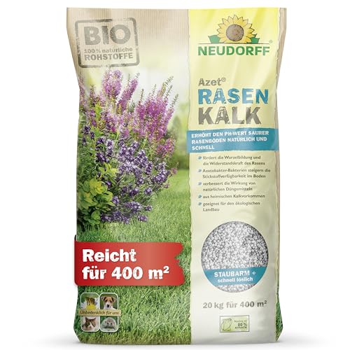 Neudorff Azet RasenKalk – Bio Rasenkalk erhöht den pH-Wert saurer Rasenböden schnell für einen kräftigen, grünen Rasen und beugt Moos vor, 20 kg für 400 m² Neudorff Azet RasenKalk – Bio Rasenkalk erhöht den pH-Wert saurer Rasenböden schnell für einen kräftigen, grünen Rasen und beugt Moos vor, 20 kg für 400 m² von Neudorff