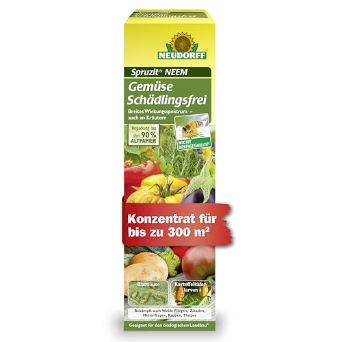 Neudorff Spruzit NEEM GemüseSchädlingsfrei – Konzentrat zur Bekämpfung von Schädlingen wie Blattläuse, Trauermücken und Raupen an Gemüse und Kräutern, 75 ml Neudorff Spruzit NEEM GemüseSchädlingsfrei – Konzentrat zur Bekämpfung von Schädlingen wie Blattläuse, Trauermücken und Raupen an Gemüse und Kräutern, 75 ml von Neudorff