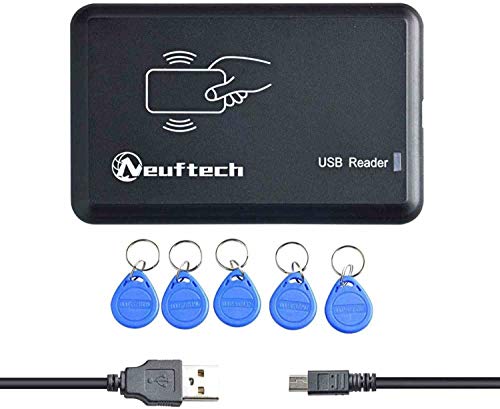 Neuftech USB 13,56 MHz kontaktlos Kartenleser 14443A-Protokoll IC Kartenlesegerät mit 5pcs Schlüsselanhänger von Neuftech