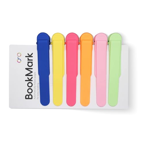 6 Stück Automatische Selbstblätternde Lesezeichen – Weiches Kunststoff-Geschenkset für Bücherliebhaber, Lehrer & Berufstätige (6 Farben) – Praktisch für Büro, Reise & Schule von Frohstadt