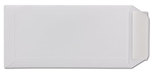 Briefumschläge DIN Lang - 100 Stück - Weiß mit seitlicher Verschlusslasche - Haftklebung - 220 x 110 mm - 100 g/m² - moderne Umschläge für Einladungen, Promotions, Giveaways von Neuser