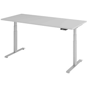 Base Lite elektrisch höhenverstellbarer Schreibtisch lichtgrau rechteckig, T-Fuß-Gestell silber 180,0 x 80,0 cm von Neutral