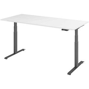 Base Lite elektrisch höhenverstellbarer Schreibtisch weiß rechteckig, T-Fuß-Gestell grau 180,0 x 80,0 cm von Neutral