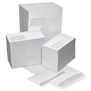 Briefumschläge-Set DIN lang mit Fenster weiß haftklebend 1 Set von Neutral