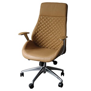 Bürostuhl Pantera high, 212601 Kunstleder beige, Gestell chrom von Neutral