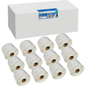 Endlosetikettenrollen für Etikettendrucker weiß, 57,0 x 32,0 mm, 12 x 1000 Etiketten von Neutral
