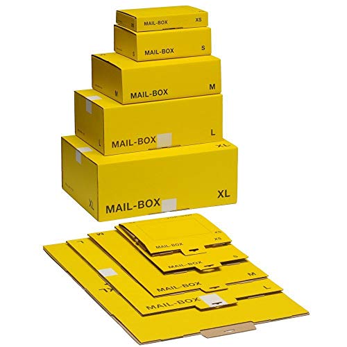 Neutral 212151220 Paket-Versandkarton Mail box, Größe: M, gelb von Neutral