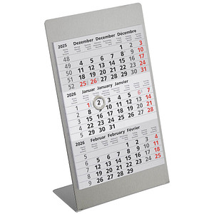 Tischkalender Edelstahl 2025/2026 silber matt Tischkalender Edelstahl 2025/2026 silber matt von Neutral