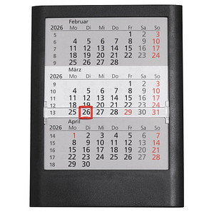Tischkalender Einsteckkalender 2025/2026 schwarz von Neutral
