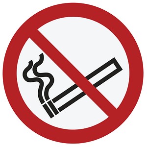 Verbotsaufkleber "Rauchen verboten" rund 10,0 cm von Neutral