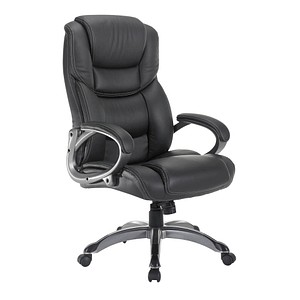 XXL Chefsessel, BT-9142L Kunstleder schwarz, Gestell silber von Neutral