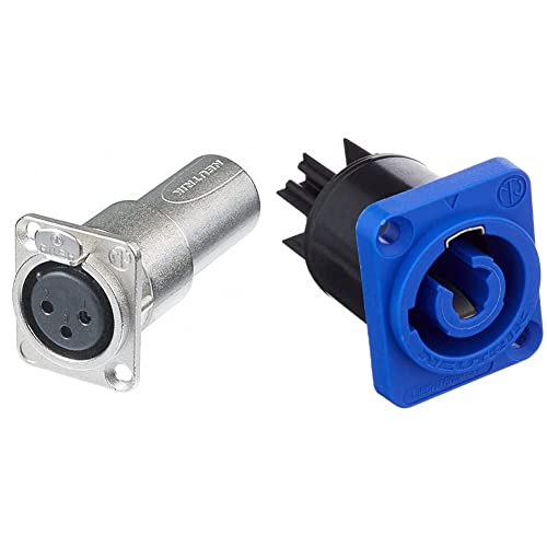 Neutrik - NA3FDM Female-Male Durchgangs Adapter 144589 & NAC3MPA Powercon Buchse blau von Neutrik