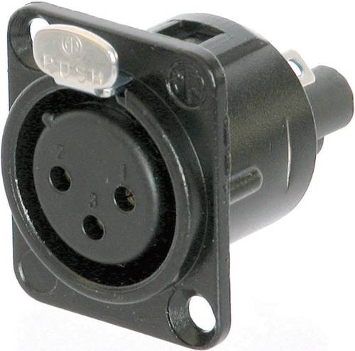 Neutrik NC3FD-S-1-B XLR-Steckverbinder Flanschbuchse, Kontakte gerade Polzahl (num): 3 Schwarz 1St. von Neutrik