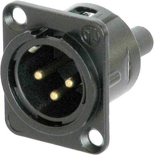 Neutrik NC3MD-S-B-1 XLR-Steckverbinder Flanschstecker, Kontakte gerade Polzahl (num): 3 Schwarz 1St. von Neutrik