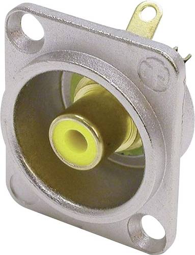 Neutrik NF2D4 Cinch-Steckverbinder Flanschbuchse, Kontakte gerade Polzahl (num): 2 Silber, Gelb 1St. von Neutrik