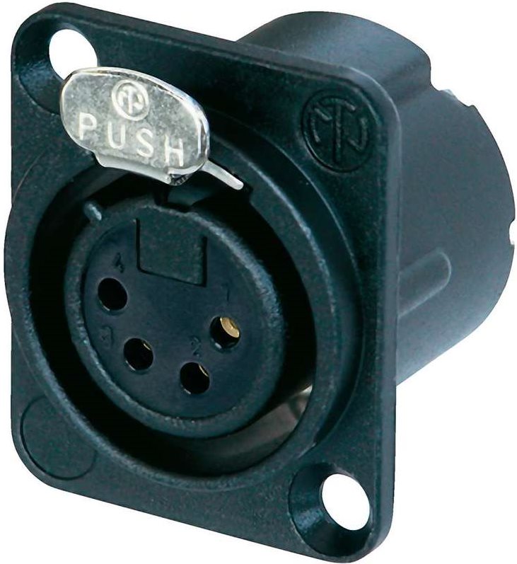 Neutrik XLR-Steckverbinder Flanschbuchse, Kontakte gerade Polzahl: 4 Schwarz NC4FD-LX-B 1 St. (NC4FD-LX-B) von Neutrik