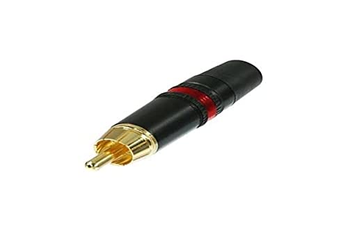 REAN NYS373 Phono-Stecker mit vergoldeten Kontakten und rotem Ring von Neutrik