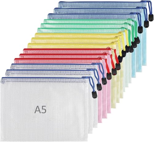 Neuytiky 15 Stück Dokumententaschen A5, Wasserdichte Bunte Document Case, Dokumententasche mit Reißverschluss, Sortierbeutel für Schule, Rechnungen, Kosmetik, Büroangestellte, Reisende Neuytiky 15 Stück Dokumententaschen A5, Wasserdichte Bunte Document Case, Dokumententasche mit Reißverschluss, Sortierbeutel für Schule, Rechnungen, Kosmetik, Büroangestellte, Reisende von Neuytiky