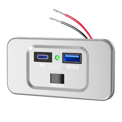Auto Ladeanschluss - Schnellladestecke, Duals USB Outlet | Hochgeschwindigkeits-Netzteil-Adapter-Anschluss, Schnellladestierschnittstelle, Autozubehör für RV Marine Motorcycle Truck Armaturenbrettplat Auto Ladeanschluss - Schnellladestecke, Duals USB Outlet | Hochgeschwindigkeits-Netzteil-Adapter-Anschluss, Schnellladestierschnittstelle, Autozubehör für RV Marine Motorcycle Truck Armaturenbrettplat von NevPuose