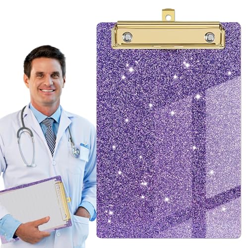 Gold Glitzerplatine - Briefgröße Shimmer Clip, Tragbare Glitzer -Papierklemme | Schulpflegepapierhalter -Accessoire, Modi Stationsschreibmale, Dokumentorganisator, Modisch -compratistische Briefpapier von NevPuose