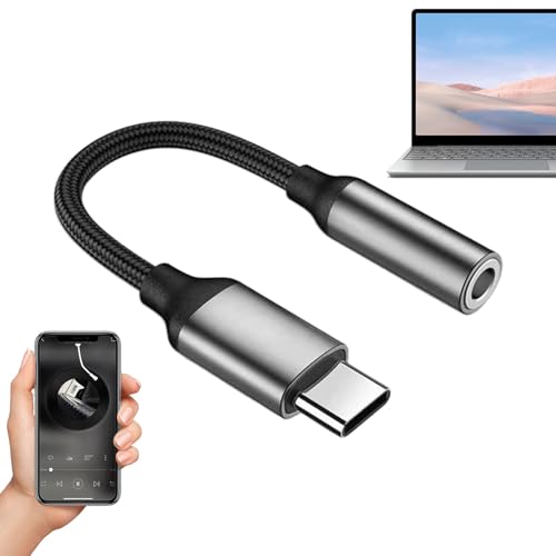 Typ C zum Kopfhörer -Jackadapter - HIFI USB C -Audiokonverter, Leichtes Aux -Dongle | Langlebiges Nylonkabel für Smartphones, Laptops, Lautsprecherverbindung, Call Clarity und Musik hören unterwegs zu Typ C zum Kopfhörer -Jackadapter - HIFI USB C -Audiokonverter, Leichtes Aux -Dongle | Langlebiges Nylonkabel für Smartphones, Laptops, Lautsprecherverbindung, Call Clarity und Musik hören unterwegs zu von NevPuose