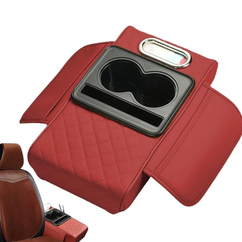 Auto mittlere Konsole -Abdeckung - Auto -Mittelkonsole -Kissen, PU Leder -Auto -Armlehre Kissen | Tragbares wasserdichtes Leder Arm Rast Protector Kissen, Auto Armlehnenabdeckung Kissen mit Tasse für Auto mittlere Konsole -Abdeckung - Auto -Mittelkonsole -Kissen, PU Leder -Auto -Armlehre Kissen | Tragbares wasserdichtes Leder Arm Rast Protector Kissen, Auto Armlehnenabdeckung Kissen mit Tasse für von Nevalerra