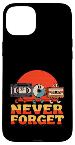 Never Forget Retro VHS Kassette Tape und CD Tech Nostalgie Hülle für iPhone 15 Plus von Never Forget Retro VHS Cassette Tape and CD