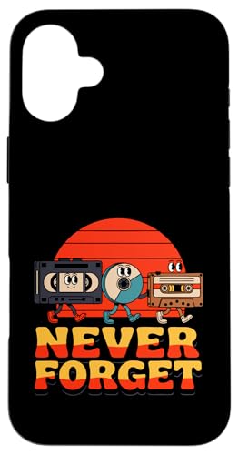 Never Forget Retro VHS Kassette Tape und CD Tech Nostalgie Hülle für iPhone 16 Plus von Never Forget Retro VHS Cassette Tape and CD