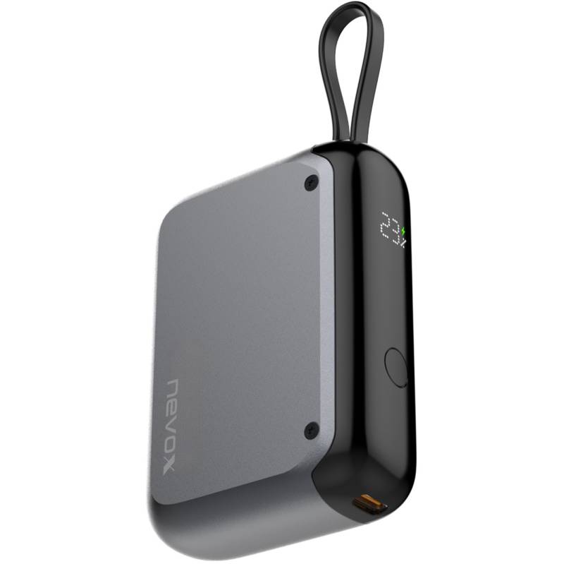 POWERBANK 10000mAh, integriertes USB-C Kabel von Nevox