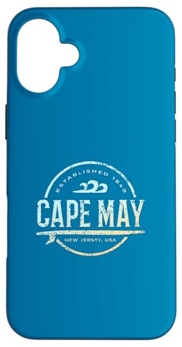 Cape May — Retro Cape May New Jersey Vintage-Surf Hülle für iPhone 16 Plus von New Jersey Shoreline Apparel