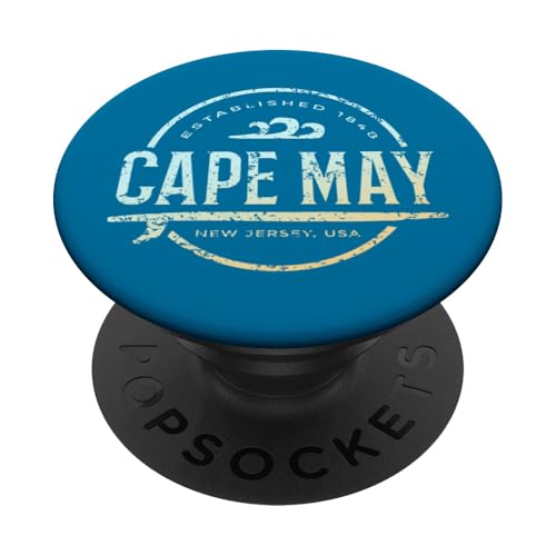 Cape May — Retro Cape May New Jersey Vintage-Surf PopSockets Klebender PopGrip Cape May — Retro Cape May New Jersey Vintage-Surf PopSockets Klebender PopGrip von New Jersey Shoreline Apparel
