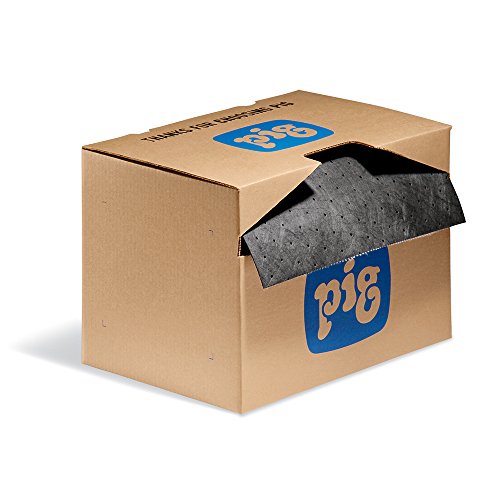 New Pig MAT141 WIG Universalmatte, 37,1 l Saugfähigkeit, 46 m Länge x 38 cm Breite, 1 Rolle/Box, Grau von PIG