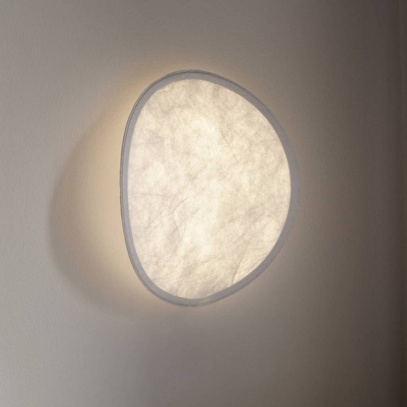 New Works LED-Wandleuchte Tense, weiß / weiß, Ø 35 cm, Vlies von New Works