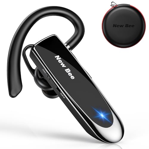 New bee Bluetooth Headset Wireless Headset Bluetooth Freisprechen im Ohr mit Clear Voice Capture Technologie Bluetooth In-Ear Headset für iPhone Samsung Huawei HTC, Sony, usw (Black2022) von New bee