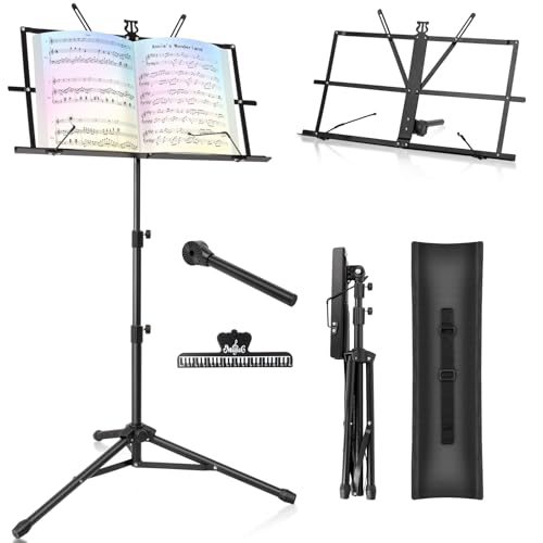 Notenständer Klappbar Stabil 2 in 1 Doppelnutzung Notenständer Gitarre Höhenverstellbar Notenpult mit Tragetasche Music Stand für Kinder und Erwachsene Notenständer Klappbar Stabil 2 in 1 Doppelnutzung Notenständer Gitarre Höhenverstellbar Notenpult mit Tragetasche Music Stand für Kinder und Erwachsene von New bee