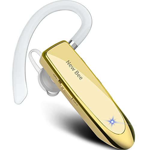 SchwarNew Bee Bluetooth Headset Wireless Freisprech Telefon Bluetooth-Headset mit Mikrofon für iPhone Samsung Huawei mit 60 Tage Standby Gold von New bee