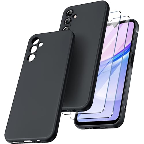 New&Teck Handyhülle hülle für Samsung Galaxy A15 4G/5G + 2 Schutzgläser, aus weichem TPU-Silikon, Schwarz New&Teck Handyhülle hülle für Samsung Galaxy A15 4G/5G + 2 Schutzgläser, aus weichem TPU-Silikon, Schwarz von New&Teck