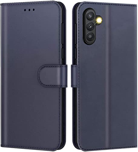 New&Teck Schutzhülle für Samsung Galaxy A13 5G / A04S (nicht für A13 4G), Schutzhülle aus Leder, multifunktional, Magnetverschluss, stoßfest, Blau von New&Teck