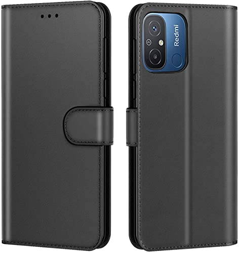 New&Teck Schutzhülle für Xiaomi Redmi 12C, Schutzhülle aus Leder, multifunktional, Magnetverschluss, stoßfest, Schwarz New&Teck Schutzhülle für Xiaomi Redmi 12C, Schutzhülle aus Leder, multifunktional, Magnetverschluss, stoßfest, Schwarz von New&Teck
