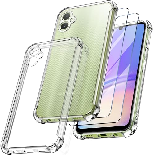 New&Teck hülle für Samsung Galaxy A05 5G + 2 Stück Panzer Schutz Glas, Schutzhülle aus weichem TPU-Silikon, Bumper mit verstärkten Ecken, klarer Schutz New&Teck hülle für Samsung Galaxy A05 5G + 2 Stück Panzer Schutz Glas, Schutzhülle aus weichem TPU-Silikon, Bumper mit verstärkten Ecken, klarer Schutz von New&Teck
