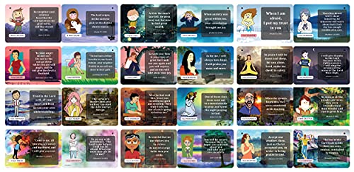 NewEights Bible Emotions Lernkarten mit lustigen Fakten (1 Set x 12 Karten) – christliche Themenkollektion & Geschenk mit motivierenden Nachrichten in englischer Sprache von NewEights