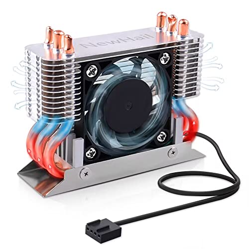 NewHail M.2 2280 SSD Kühler Kühlkörper mit 40mm PWM Lüfter, Kupfer Heat Pipes und Thermal Pad, SSD Kühler für M.2 2280 NVMe und SATA SSD von NewHail