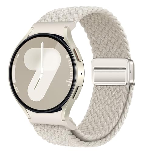 Geflochtenes Armband Kompatibel mit Samsung Galaxy Watch 7 6 5 4 40mm 44mm/6 Classic 43mm 47mm/5 Pro 45mm No Gap Armband mit Magnet Galaxy Watch Band für Damen Herren(Sternenlicht) von NewJourney